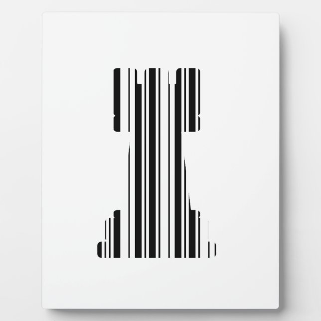ROOK CHESS PIECE BAR CODE Game Barcode Pattern Plaque (Front)
