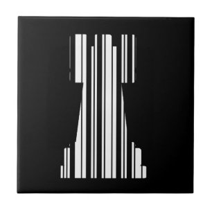 ROOK CHESS PIECE BAR CODE Game Barcode Pattern Tile