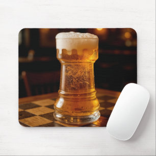 Rook Chess Piece Beer Glass Mouse Mat