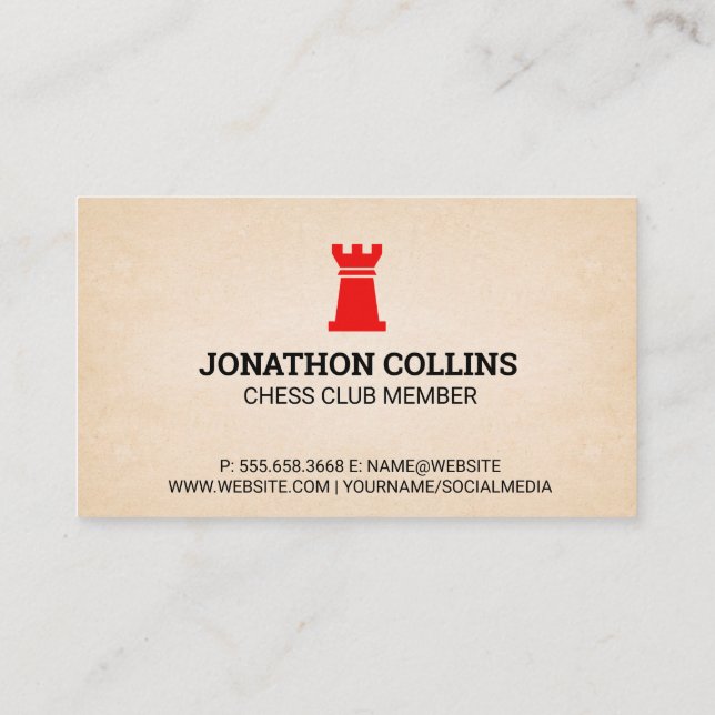 Rook Logo | Chess Club Business Card (Back)
