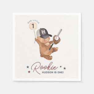 Rookie 1st Birthday Bear Napkin