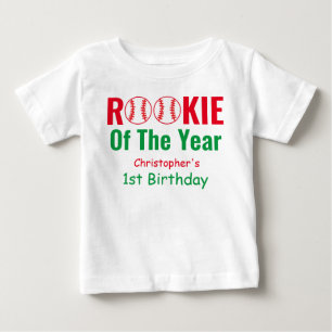 Rookie Baseball 1st Birthday Baby T-Shirt