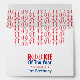 Rookie Baseball 1st Birthday Envelope