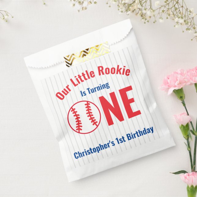 Rookie Baseball 1st Birthday Favour Bags (Sealed)