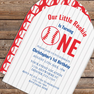 Rookie Baseball 1st Birthday Invitation
