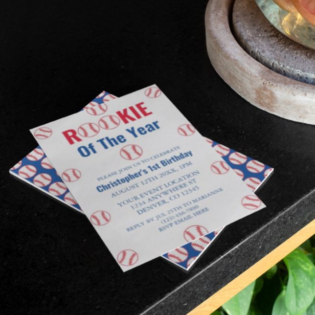 Rookie Baseball 1st Birthday Invitation (Creator Uploaded)