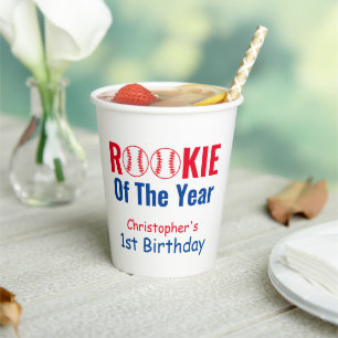 Rookie Baseball 1st Birthday Paper Cups