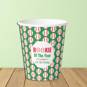 Rookie Baseball 1st Birthday Paper Cups