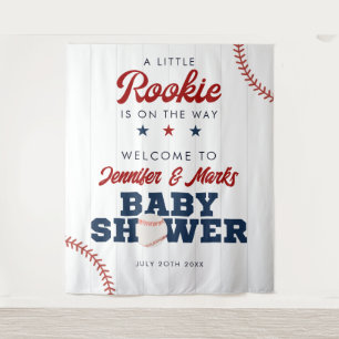 Rookie Baseball Baby Shower Photo Backdrop Tapestry
