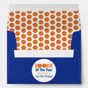 Rookie Basketball 1st Birthday Envelope