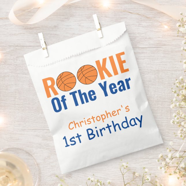 Rookie Basketball 1st Birthday Favour Bags (Clipped)