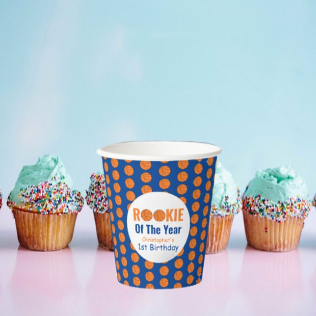 Rookie Basketball 1st Birthday Paper Cups (Creator Uploaded)