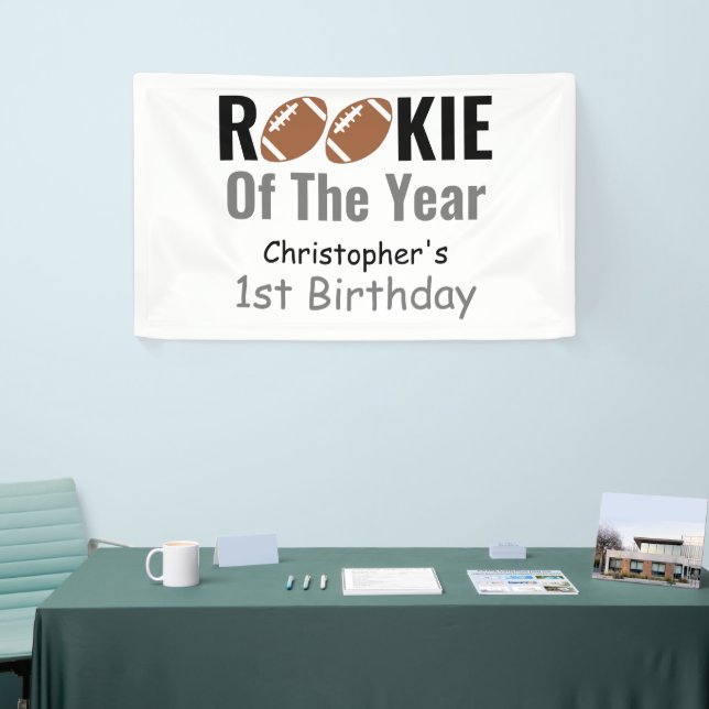 Rookie Football 1st Birthday Banner (Tradeshow)