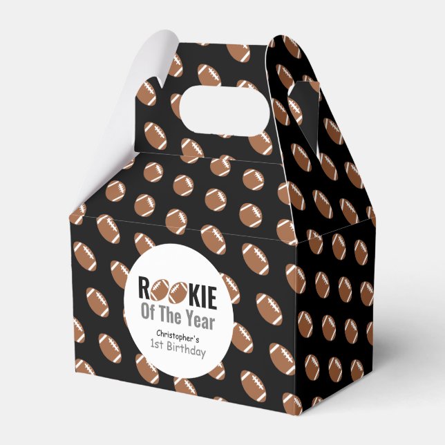 Rookie Football 1st Birthday Favour Box (Front Side)