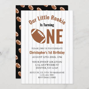 Rookie Football 1st Birthday Invitation