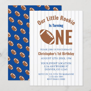 Rookie Football 1st Birthday Invitation