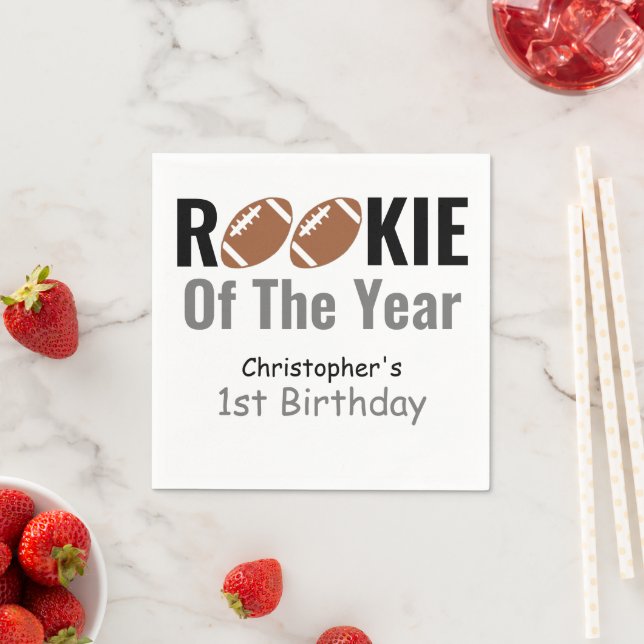 Rookie Football 1st Birthday Napkin (Insitu)