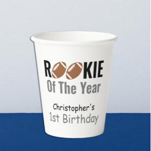 Rookie Football 1st Birthday Paper Cups