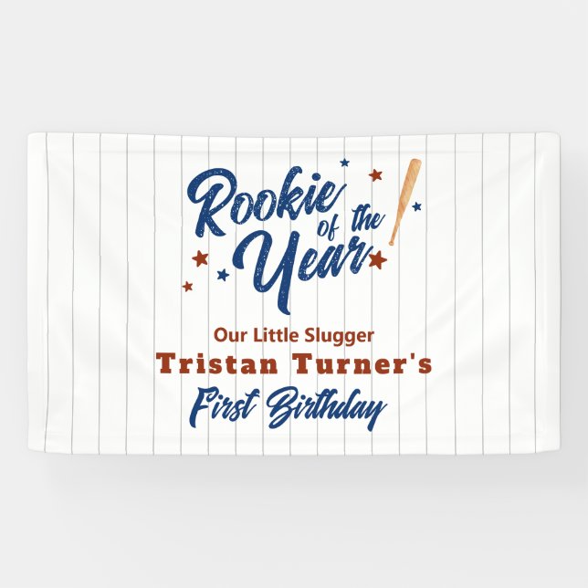 Rookie Of The Year 1st Birthday  Banner (Horizontal)