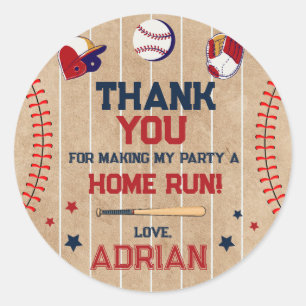 Rookie of the Year 1st Birthday Baseball Classic Round Sticker