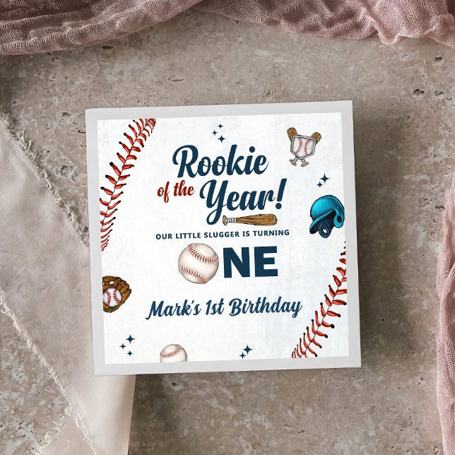 Rookie of the Year 1st Birthday Baseball  Napkins (Creator Uploaded)