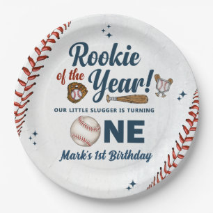 Rookie of the Year 1st Birthday Baseball Party Paper Plate
