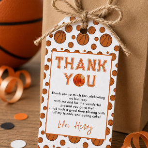 Rookie of the Year 1st Birthday Basketball Gift Tags