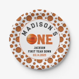Rookie of the Year 1st Birthday Basketball  Paper Plate
