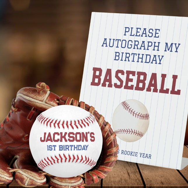 Rookie of The Year 1st Birthday Boy Baseball (Autograph my birthday baseball - rookie of the year, 1st birthday keepsake)