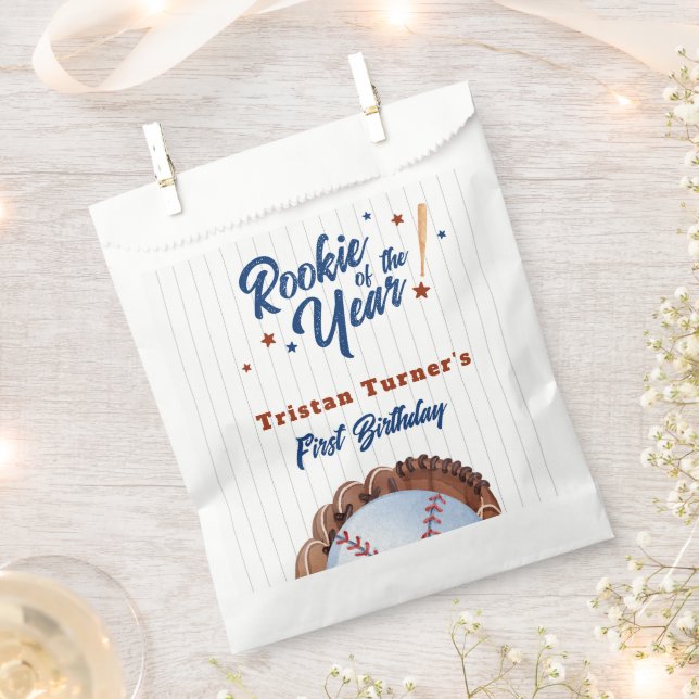 Rookie Of The Year 1st Birthday Favour Bags (Clipped)