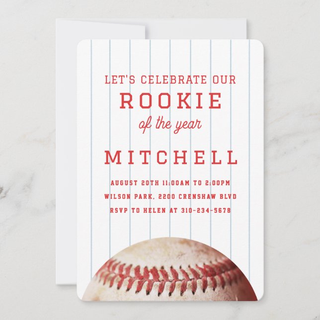 Rookie of the year 1st Birthday Party Invitation (Front)