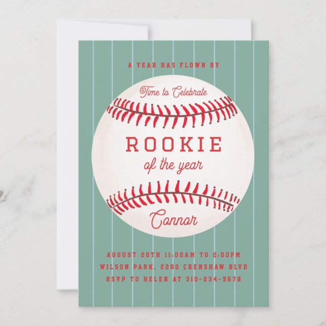 Rookie of the year 1st Birthday Party Invitation (Front)