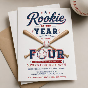 Rookie of the Year 4th Birthday Invitation