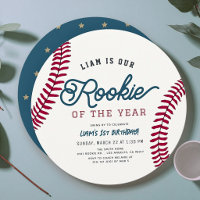 Rookie of the Year Baseball 1st Birthday Circle