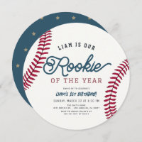Rookie of the Year Baseball 1st Birthday Circle