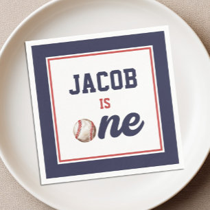 Rookie of the Year Baseball 1st Birthday Napkin