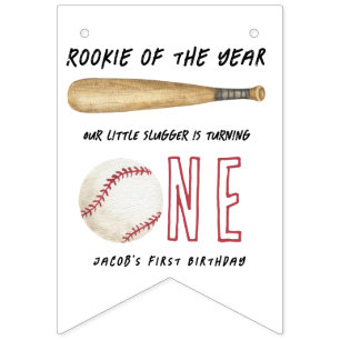 Rookie of the Year Baseball 1st Birthday Party Bunting