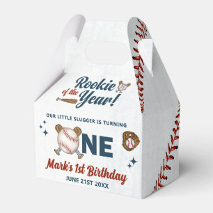 Rookie of the Year Baseball 1st Birthday Party Favour Box