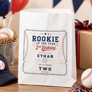 Rookie of the Year Baseball 2nd Birthday Party Favour Bags