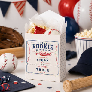 Rookie of the Year Baseball 3rd Birthday Party Favour Box