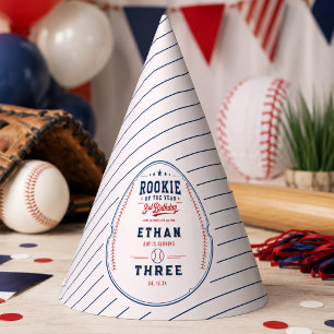 Rookie of the Year Baseball 3rd Birthday Party Hat
