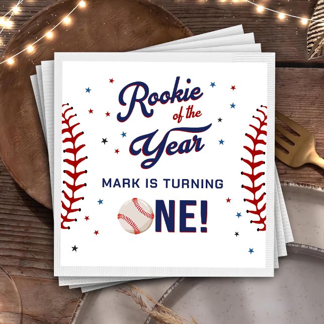 Rookie of the Year Baseball Birthday Napkin (Creator Uploaded)