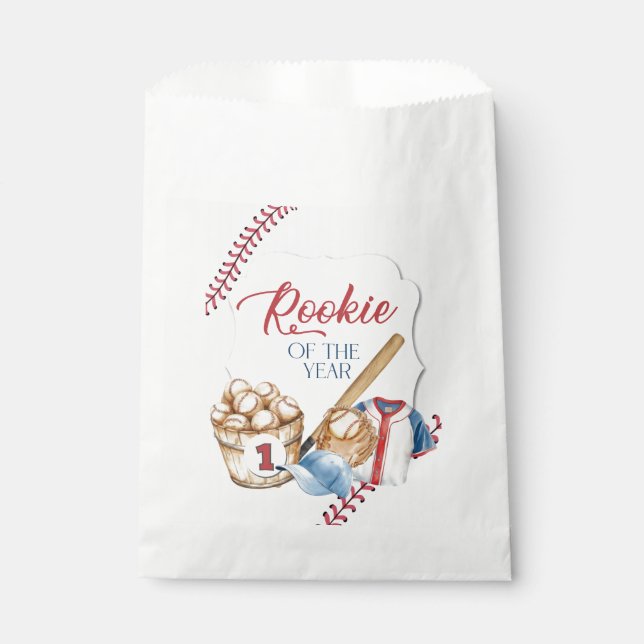 Rookie of the Year, Baseball Birthday, One  Favour Bags (Front)
