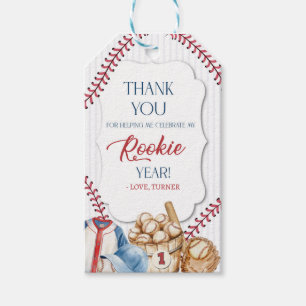 Rookie of the Year, Baseball Birthday, One Gift Tags