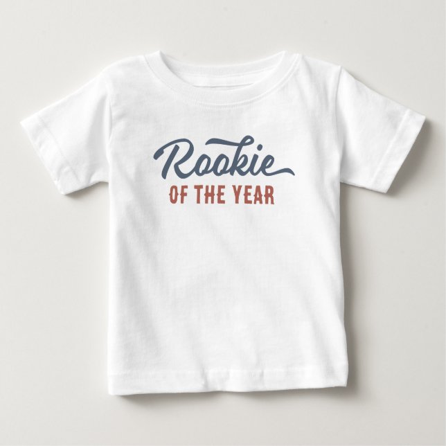 Rookie of the Year Baseball Birthday Party Baby T-Shirt (Front)