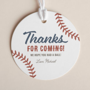 Rookie of the Year Baseball Birthday Party Favour Tags