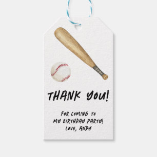 Rookie of the year Baseball Birthday Party Gift Tags