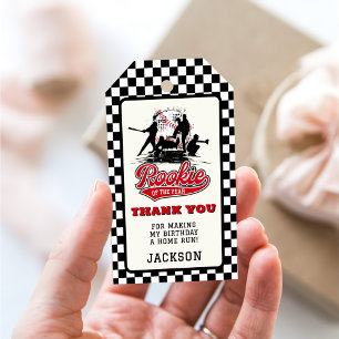 Rookie Of The Year Baseball Custom Birthday Party Gift Tags
