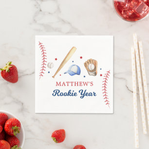 Rookie of the Year Baseball First Birthday Napkin