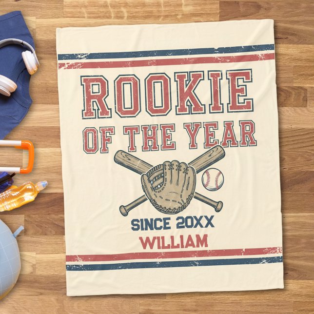 Rookie of the Year Baseball Fleece Blanket (Creator Uploaded)